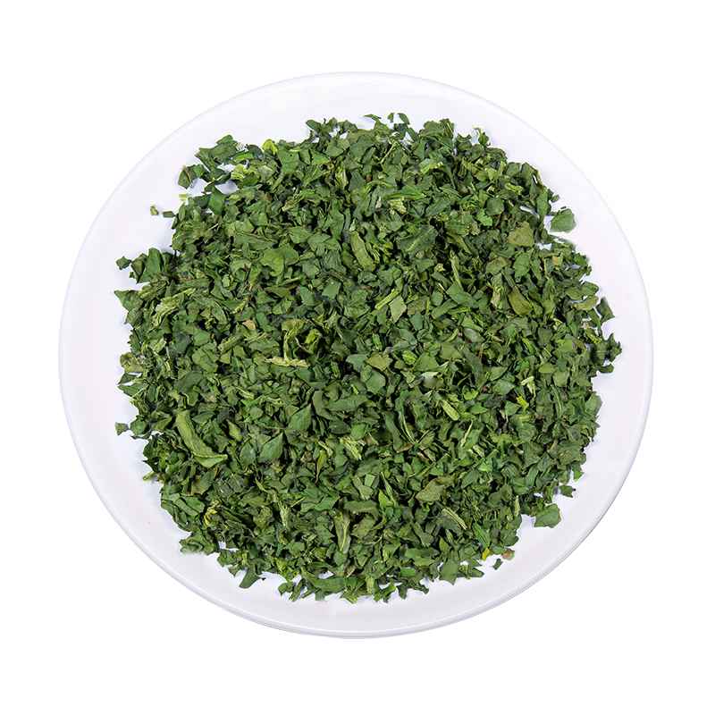 De recens ad dehydrated, quam spinach fit a CIBUS-facis viridi